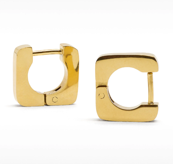 Gold Square Hinge Earrings