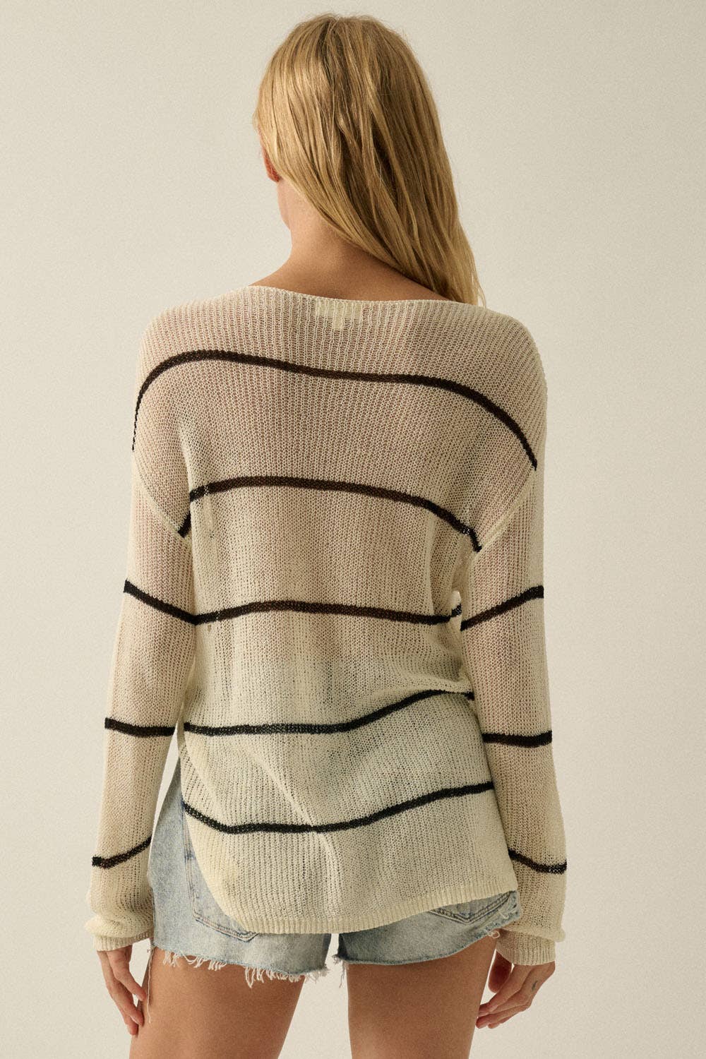 White Sheer Knit Sweater