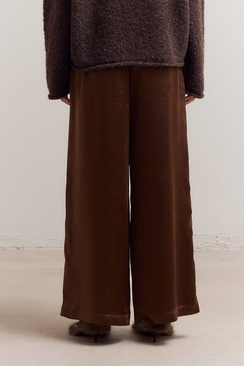 Brown Satin Pants