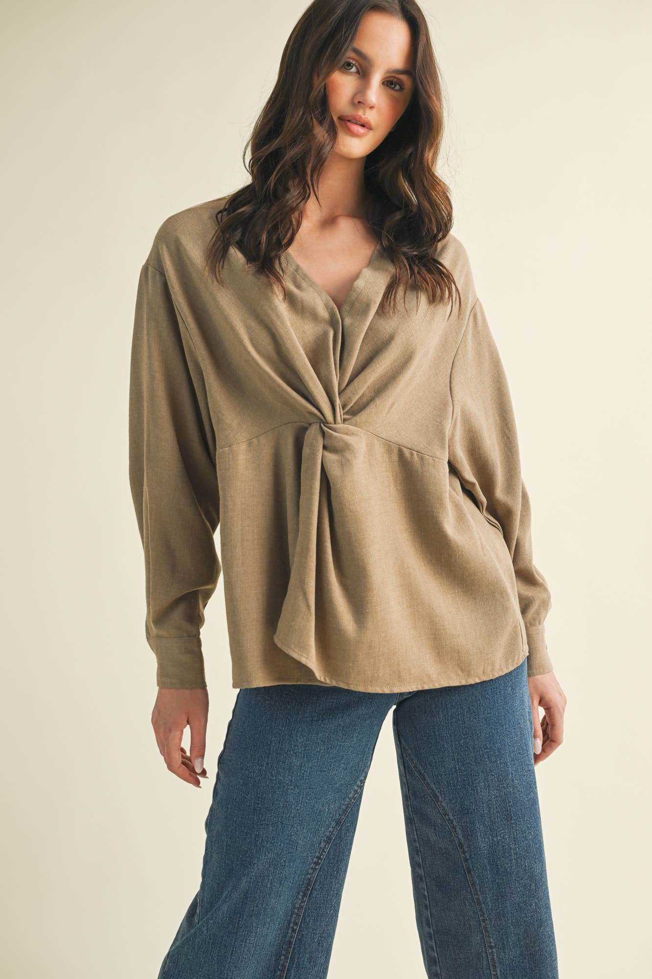 Taupe Twist Top