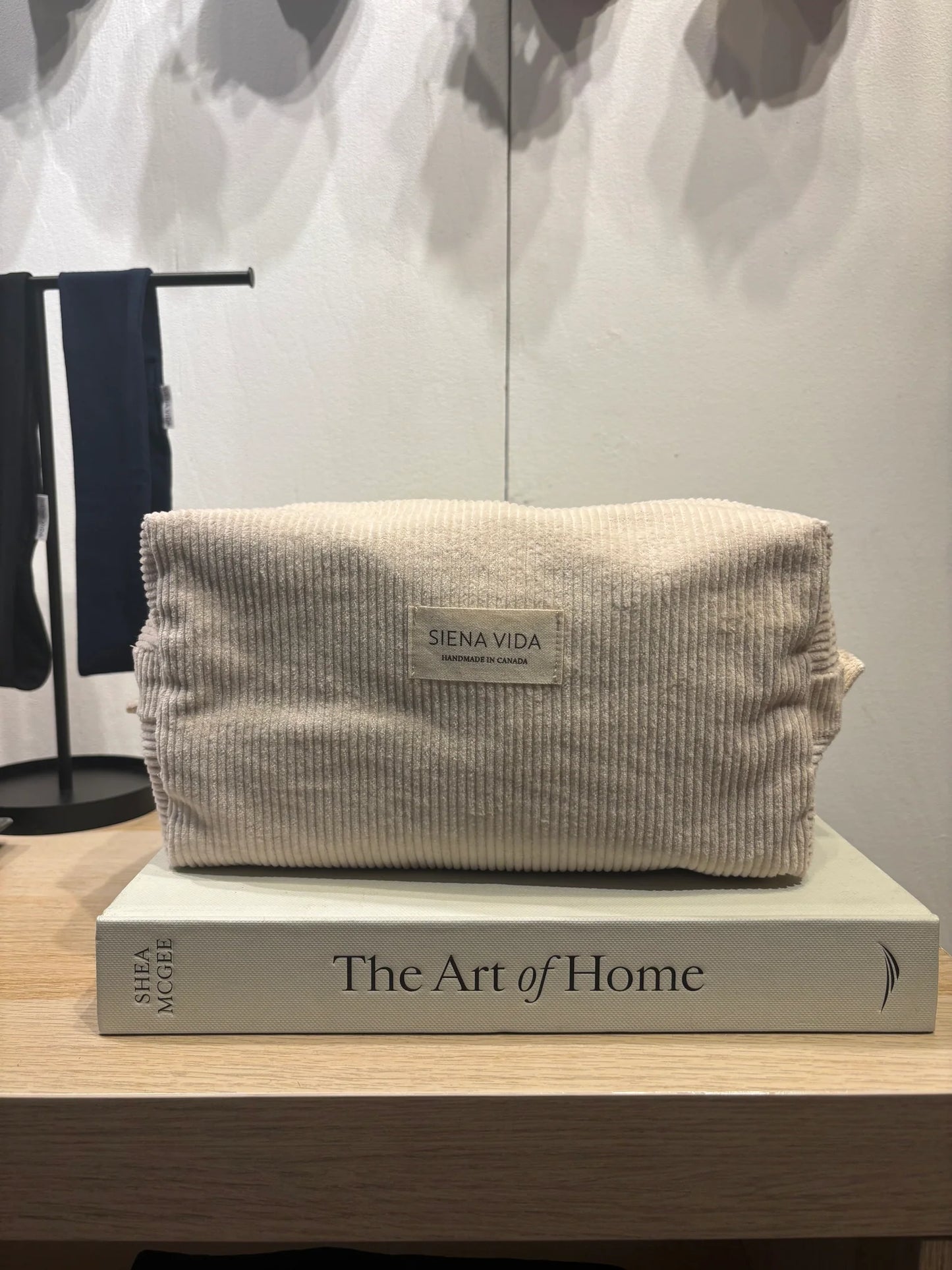 Ivory Corduroy Pouch lrg