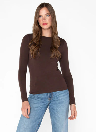 Brown Long Sleeve Crew Neck