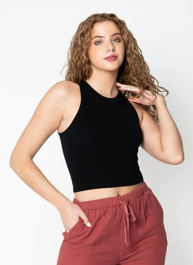 Ribbed Tank Black