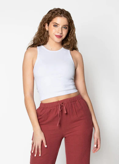 Ribbed Tank White