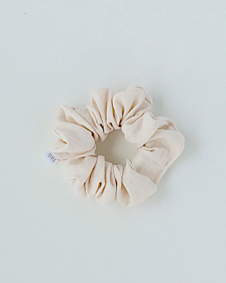 Cream Classic Linen Scrunchie