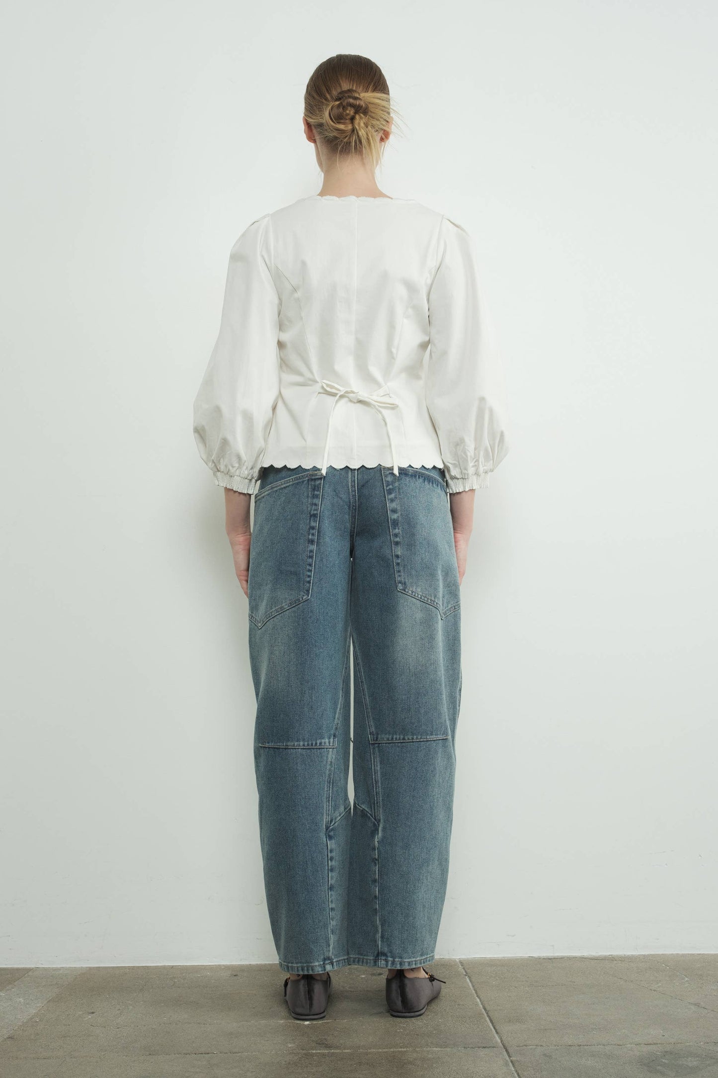 Scallop Blouse White