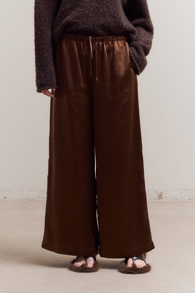 Brown Satin Pants