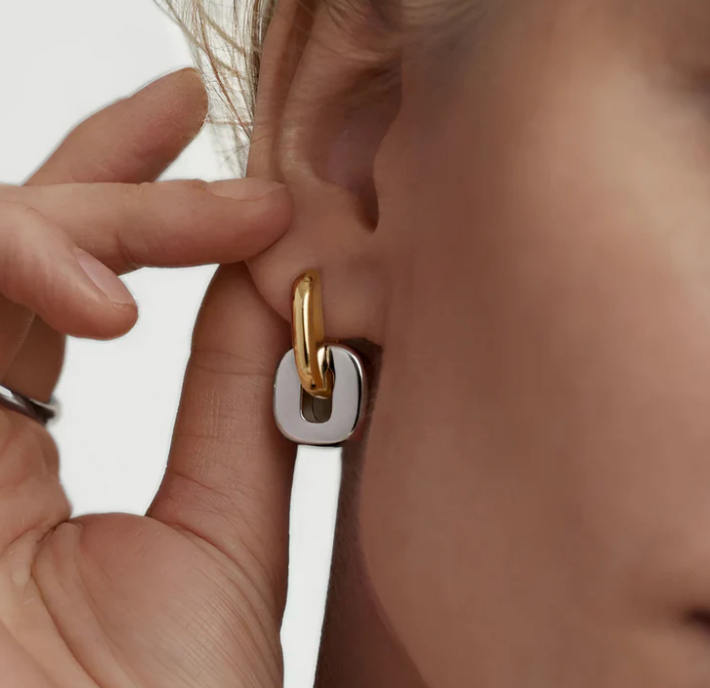 Agatha Two Tone Hoop Earrings