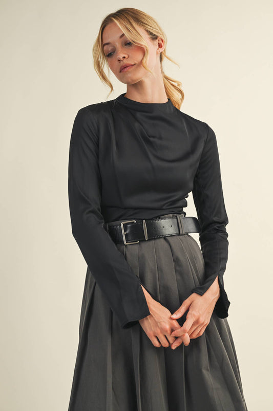 Black Scrunch Top