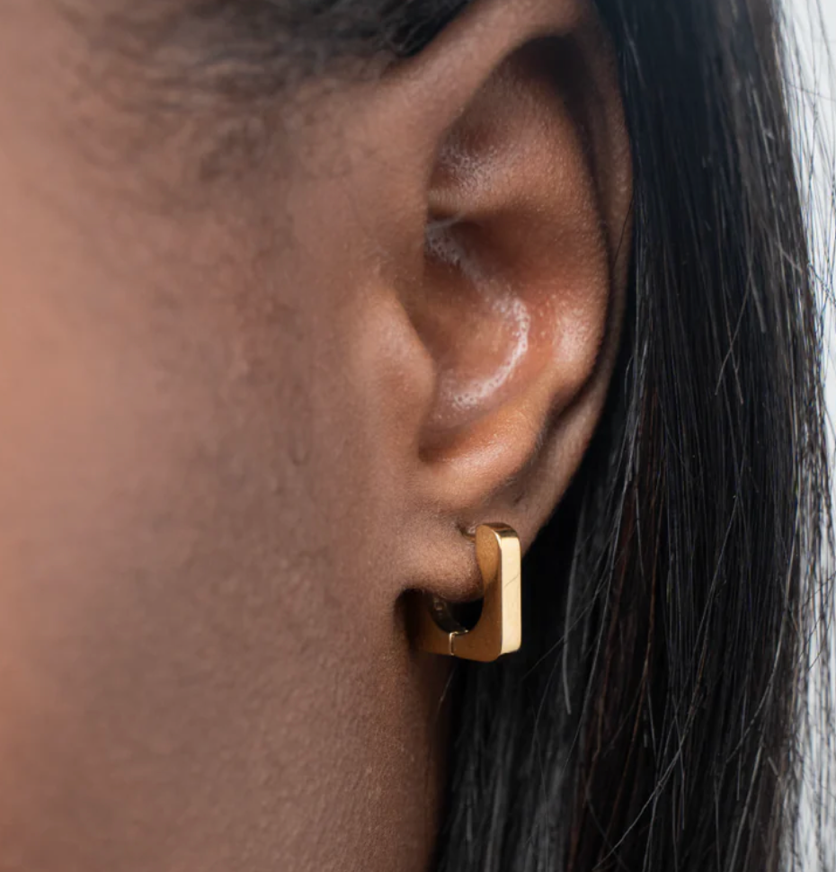 Gold Square Hinge Earrings