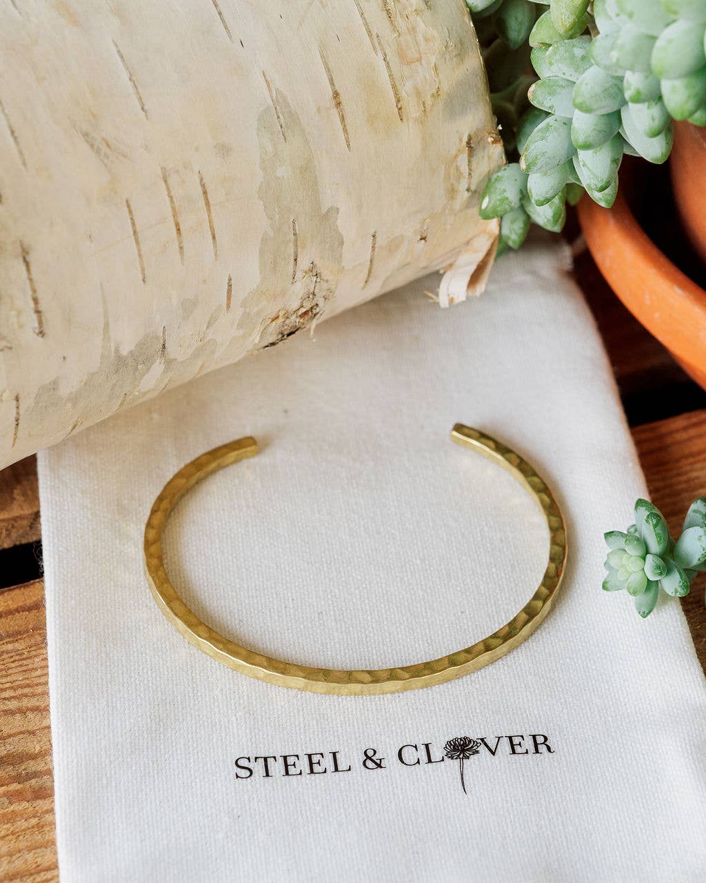 Hammered Brass Bracelet