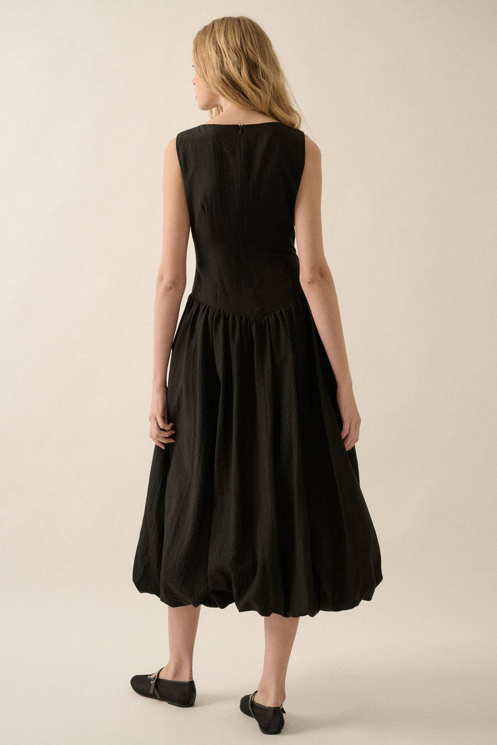 Black Bubble Midi Dress