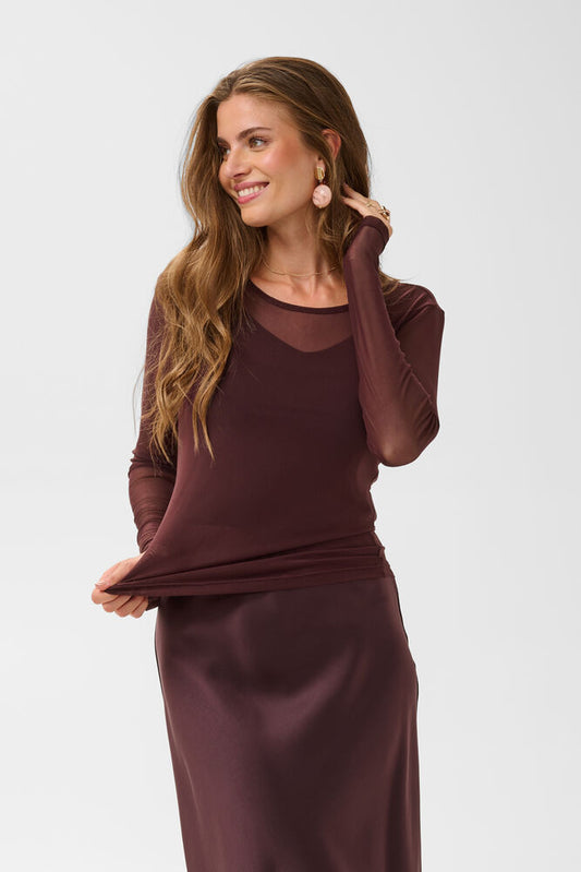 Fudge Dora Sheer Top