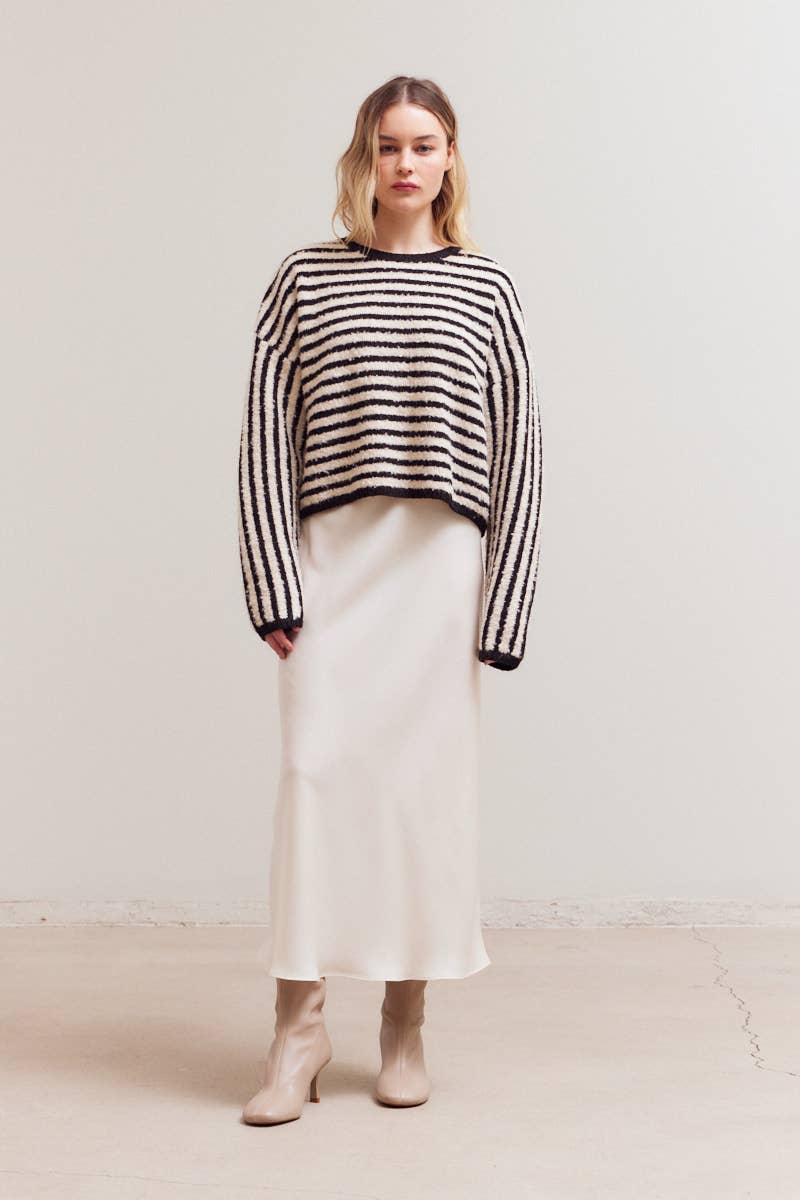 Black Stipe Knit Sweater