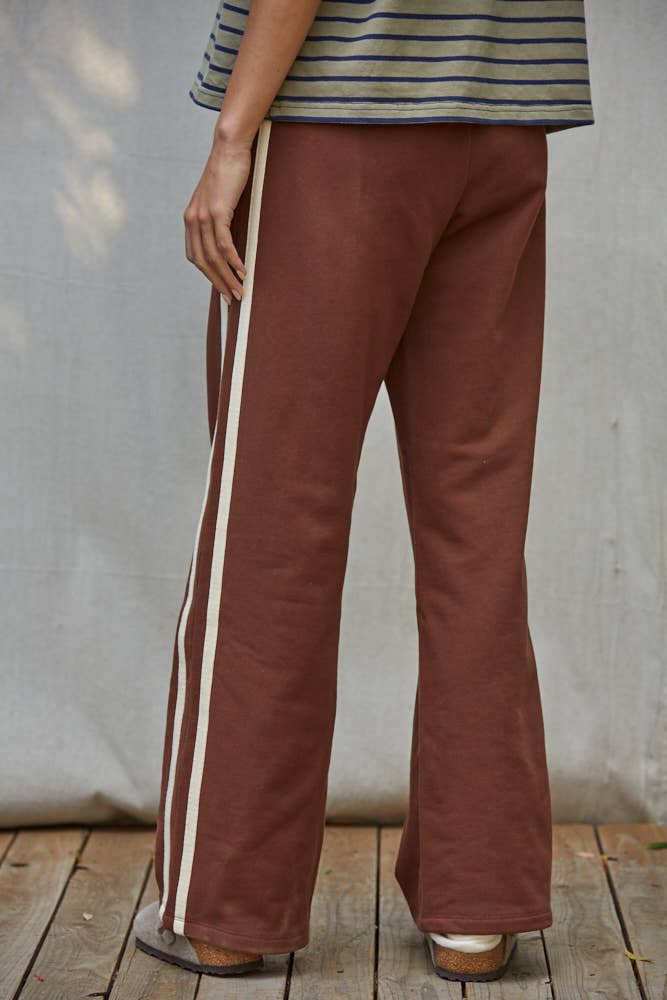 Brown Terry Trim Pants