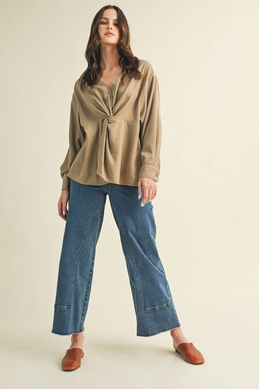 Taupe Twist Top