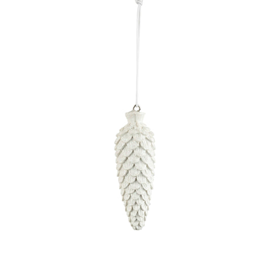 White Pinecone Ornament