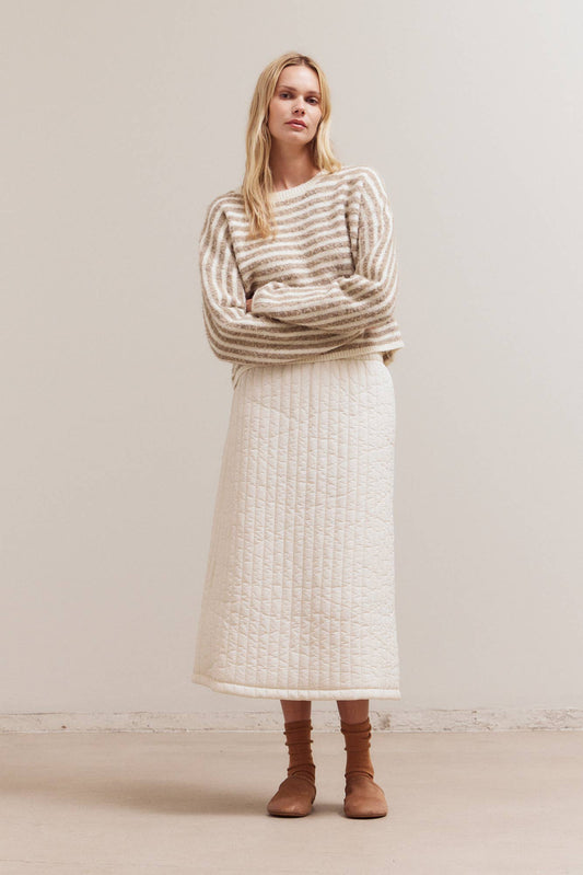 Ivory Stripped Knit Sweater