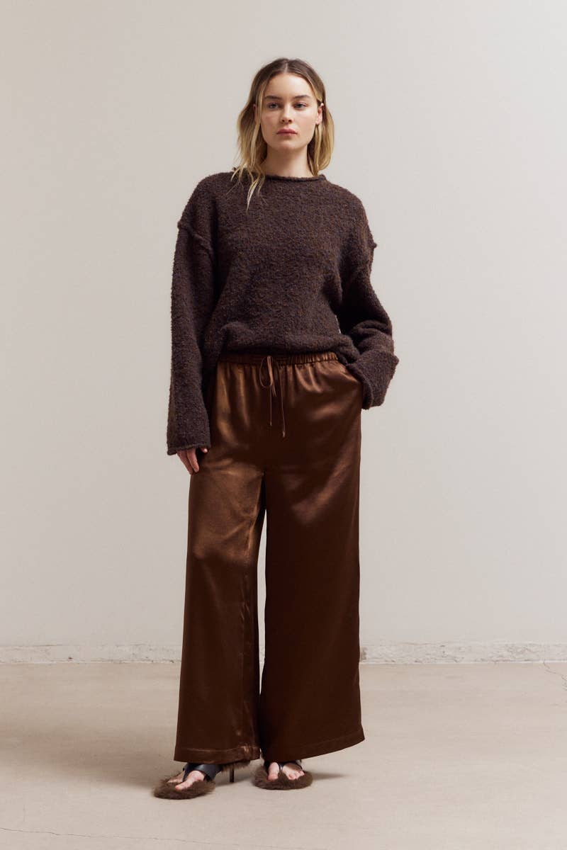 Brown Satin Pants