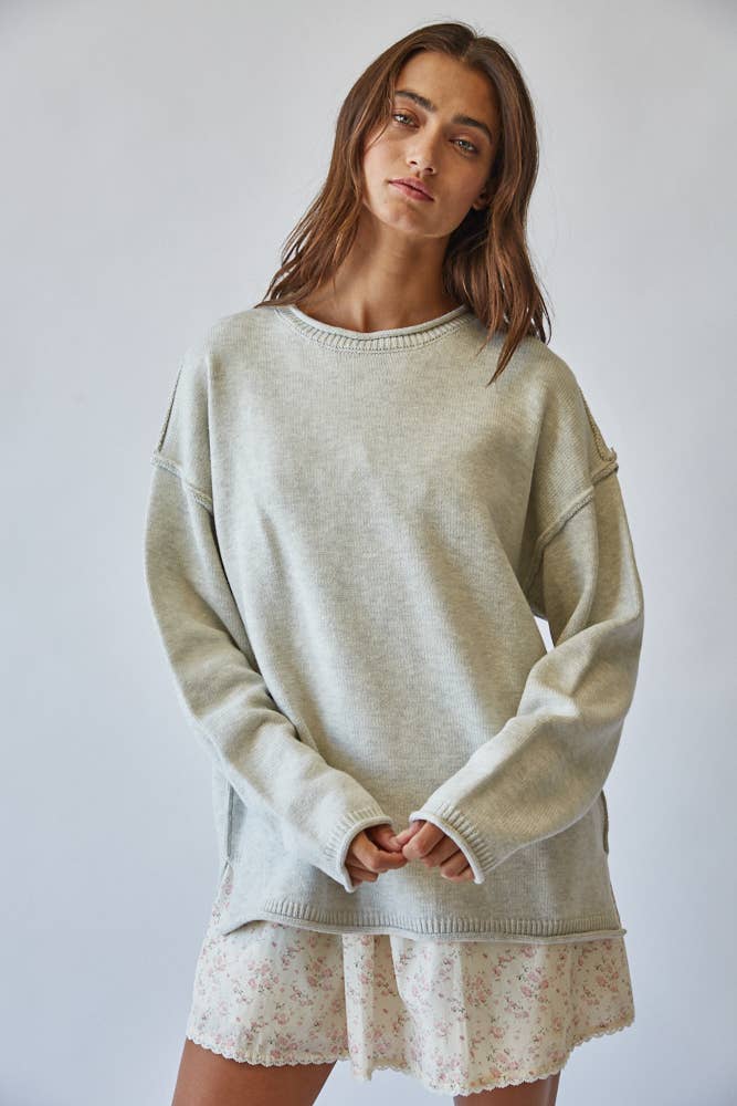 Grey Roll Neck Sweater