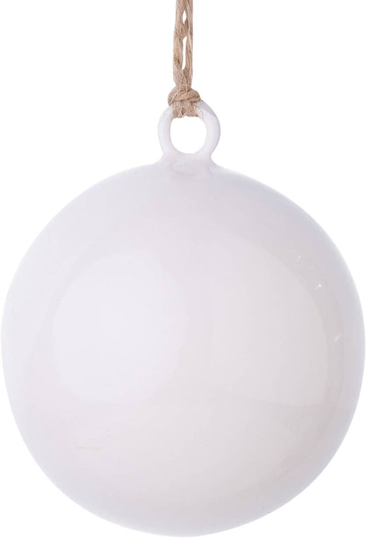 White Enamel Ball Ornament