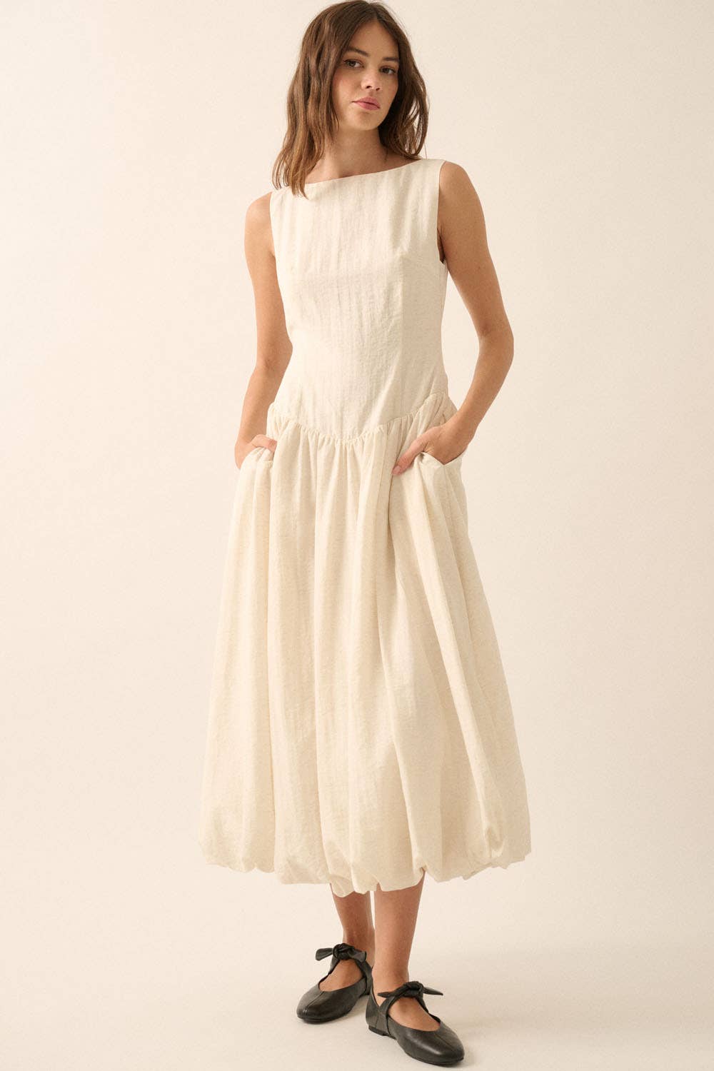 Oat Bubble Midi Dress