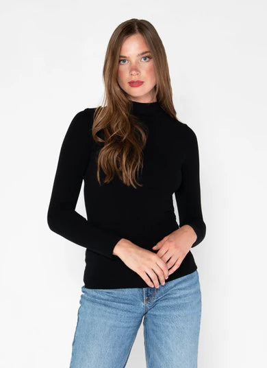 Black Mock Neck Long Sleeve