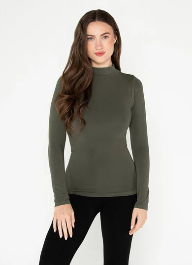 Olive Mock Neck Long Sleeve