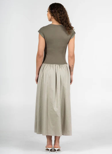 S Cap Sleeve Midi Dress