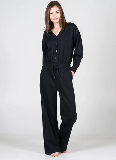 Black Henley Jumpsuit
