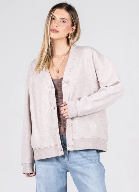 Fleece Relaxed Cardigan