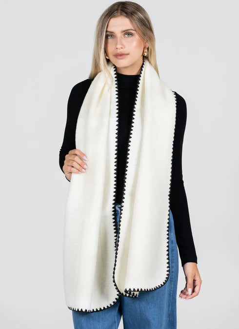 Cream Stitch Scarf
