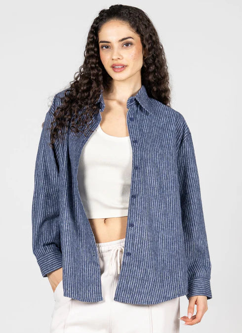 Relaxed Stripe Button-up