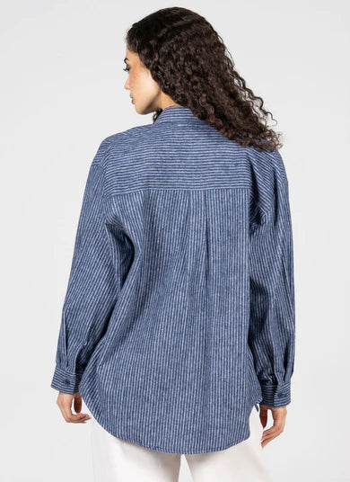 Relaxed Stripe Button-up