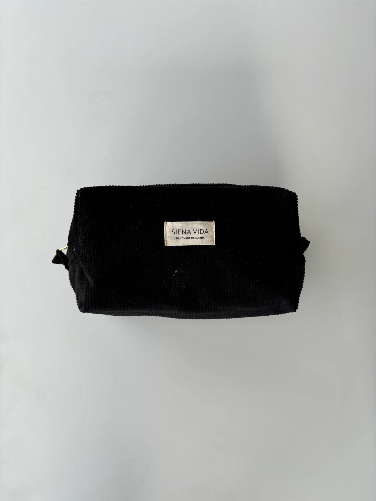 Blk Corduroy Pouch lrg