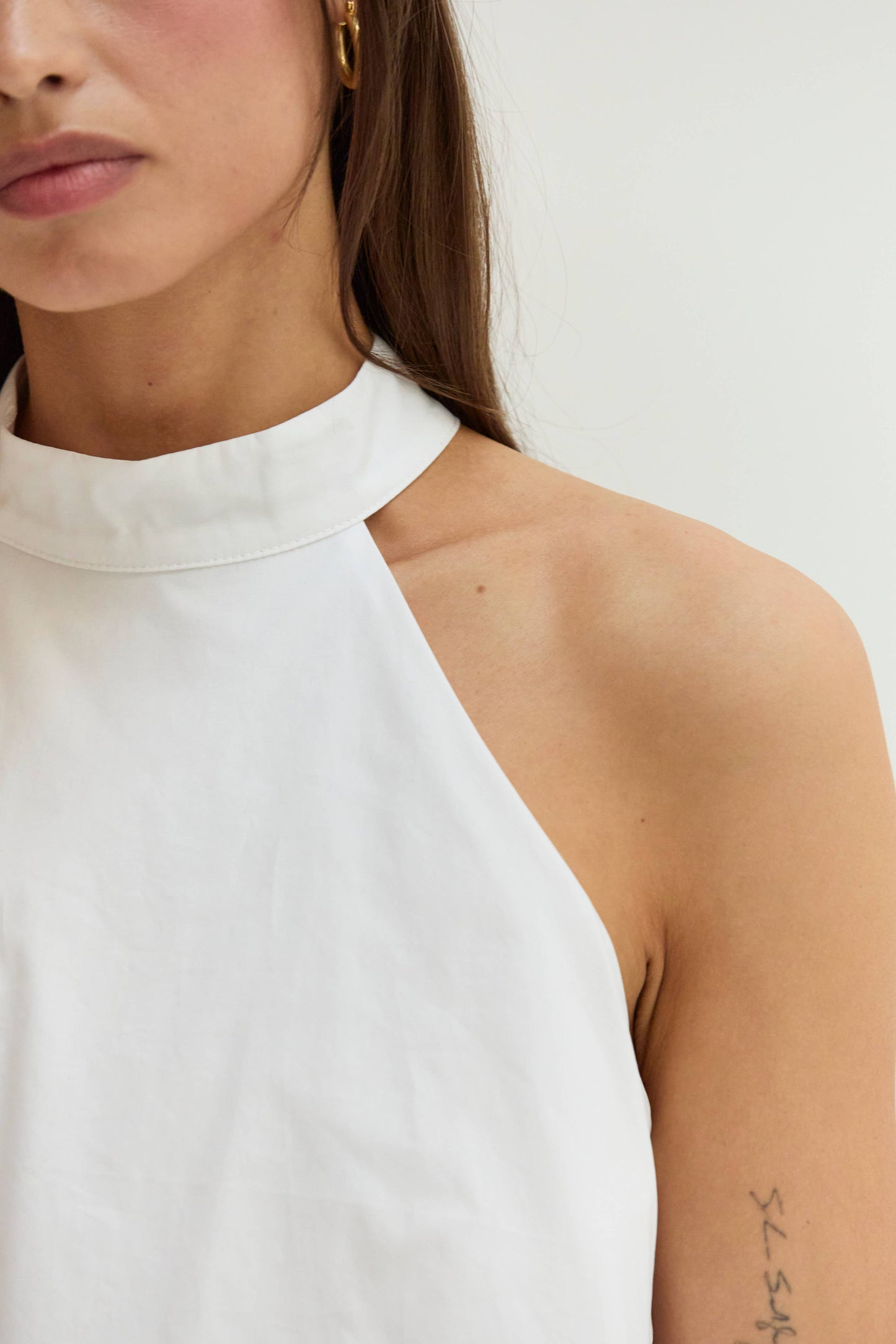 White Rachel Halter Top