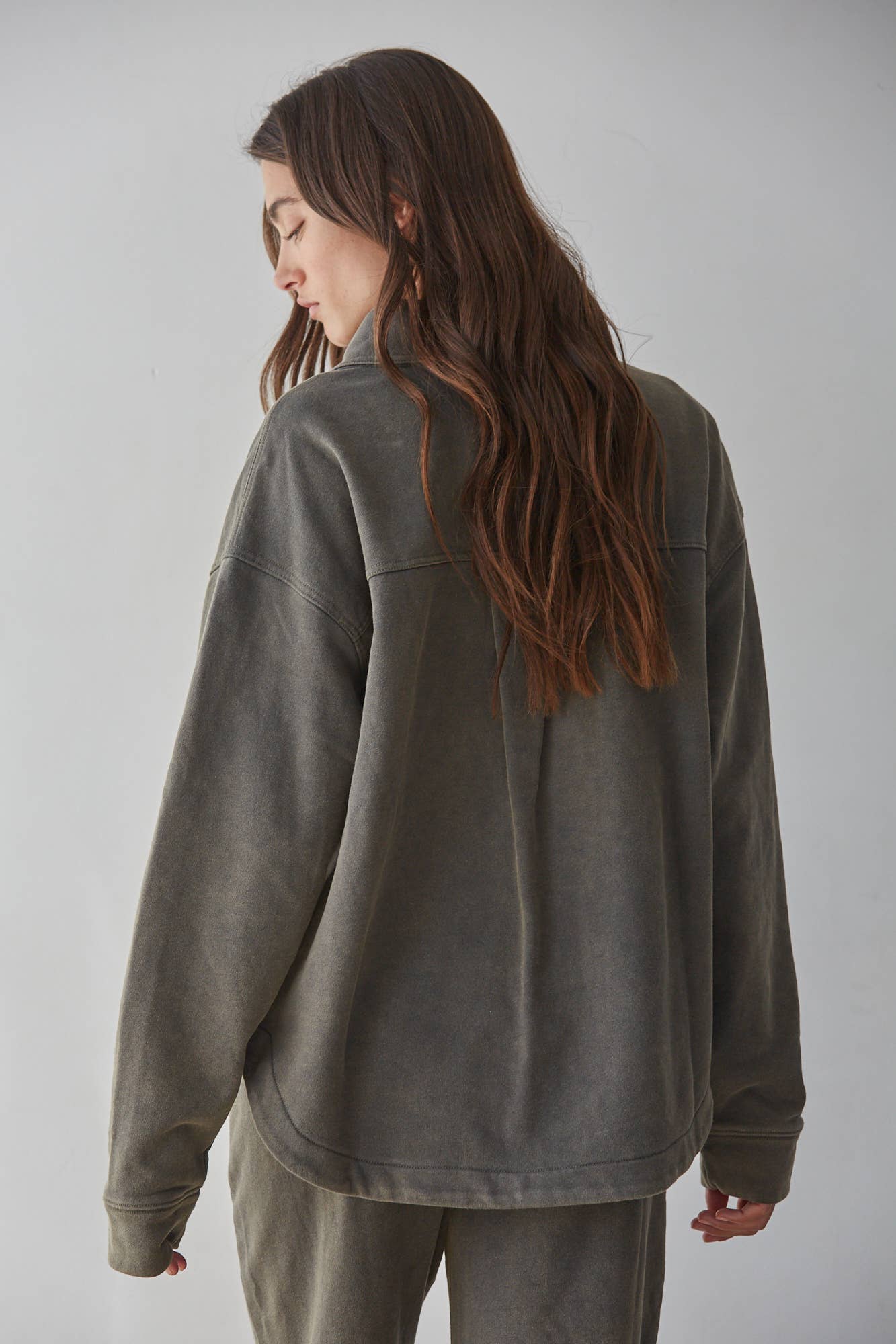 Olive Knit Button Down