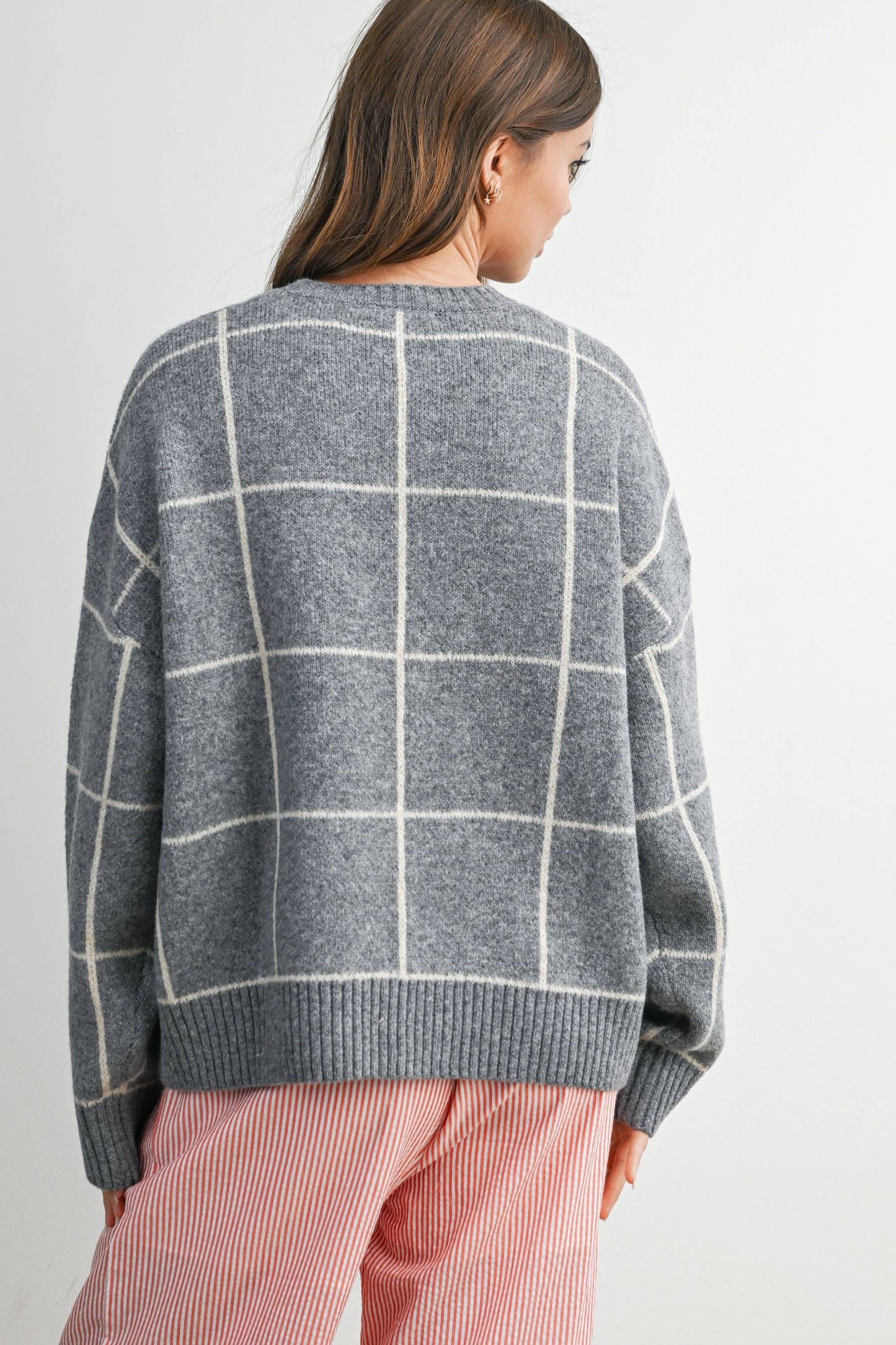 Checkered  Knit Sweater