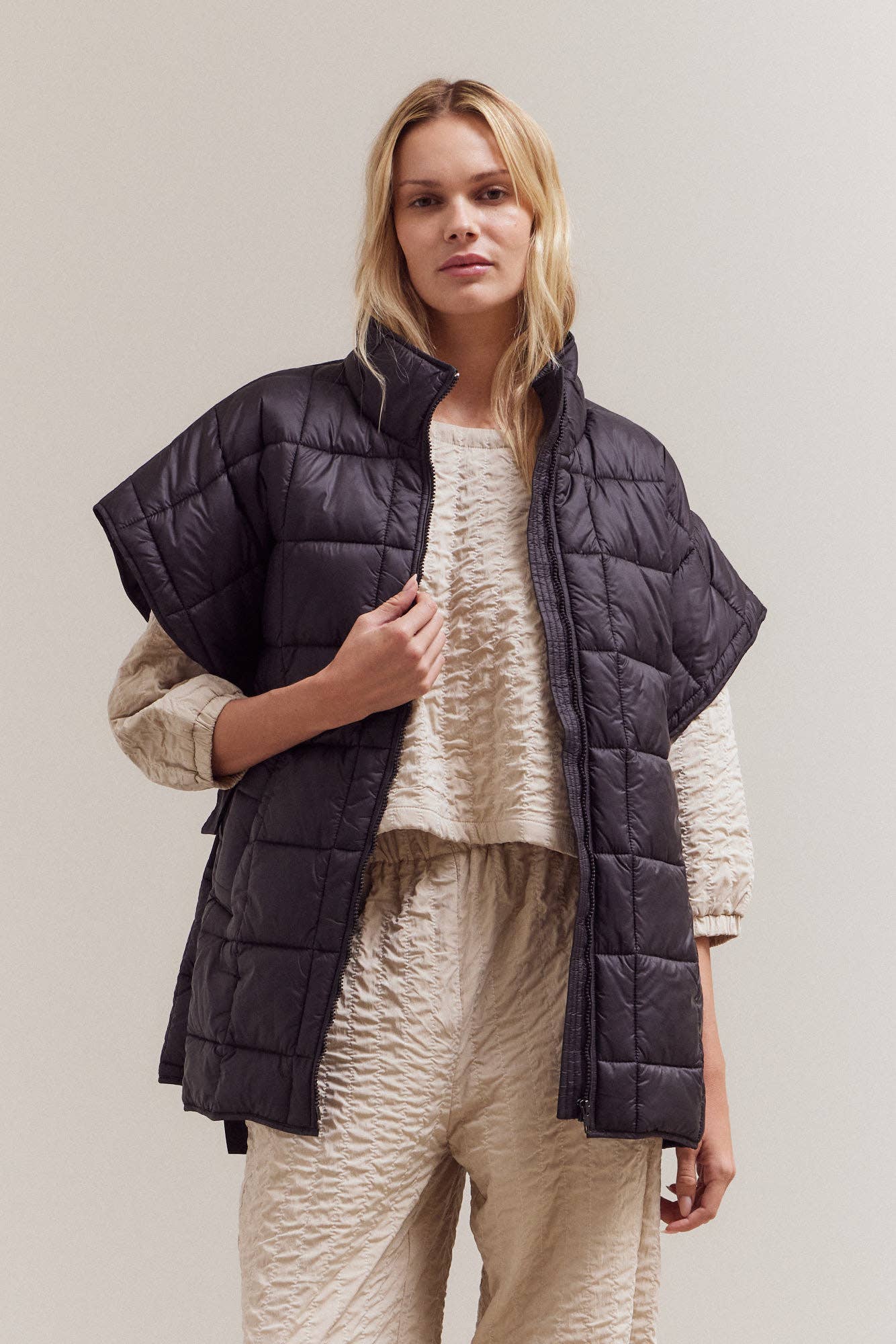 Black Quilted Vest