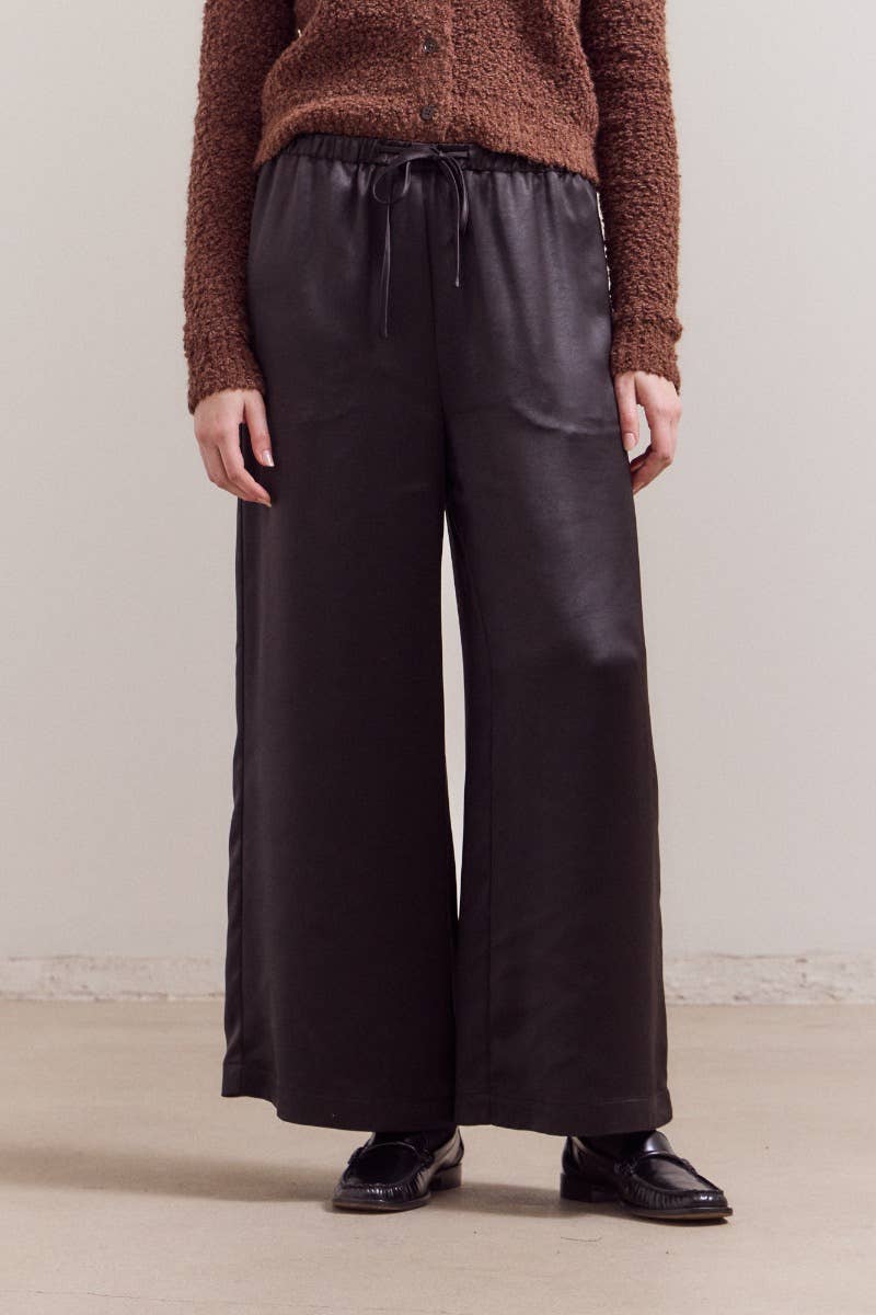 Black Satin Pants
