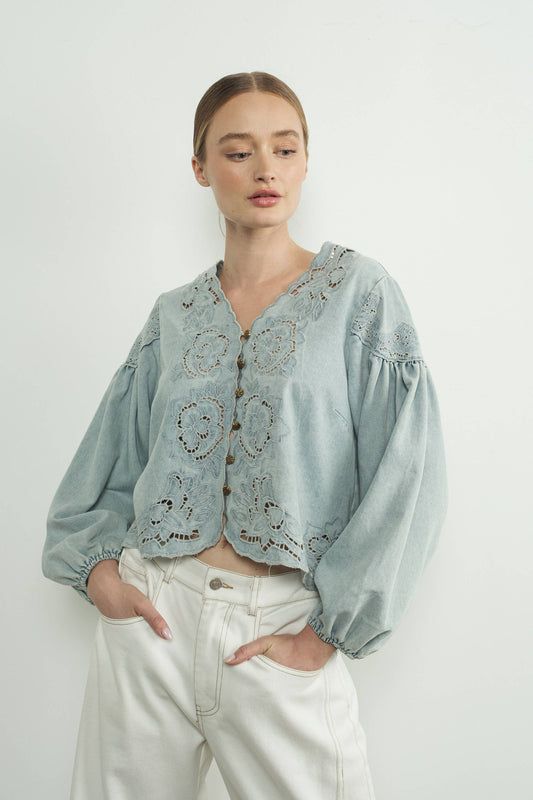 Volume Blouse Denin