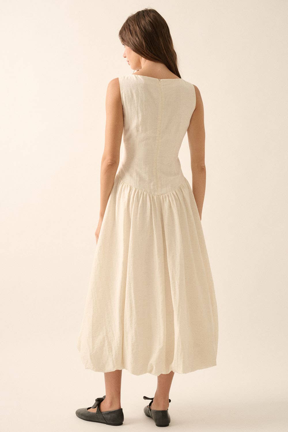 Oat Bubble Midi Dress