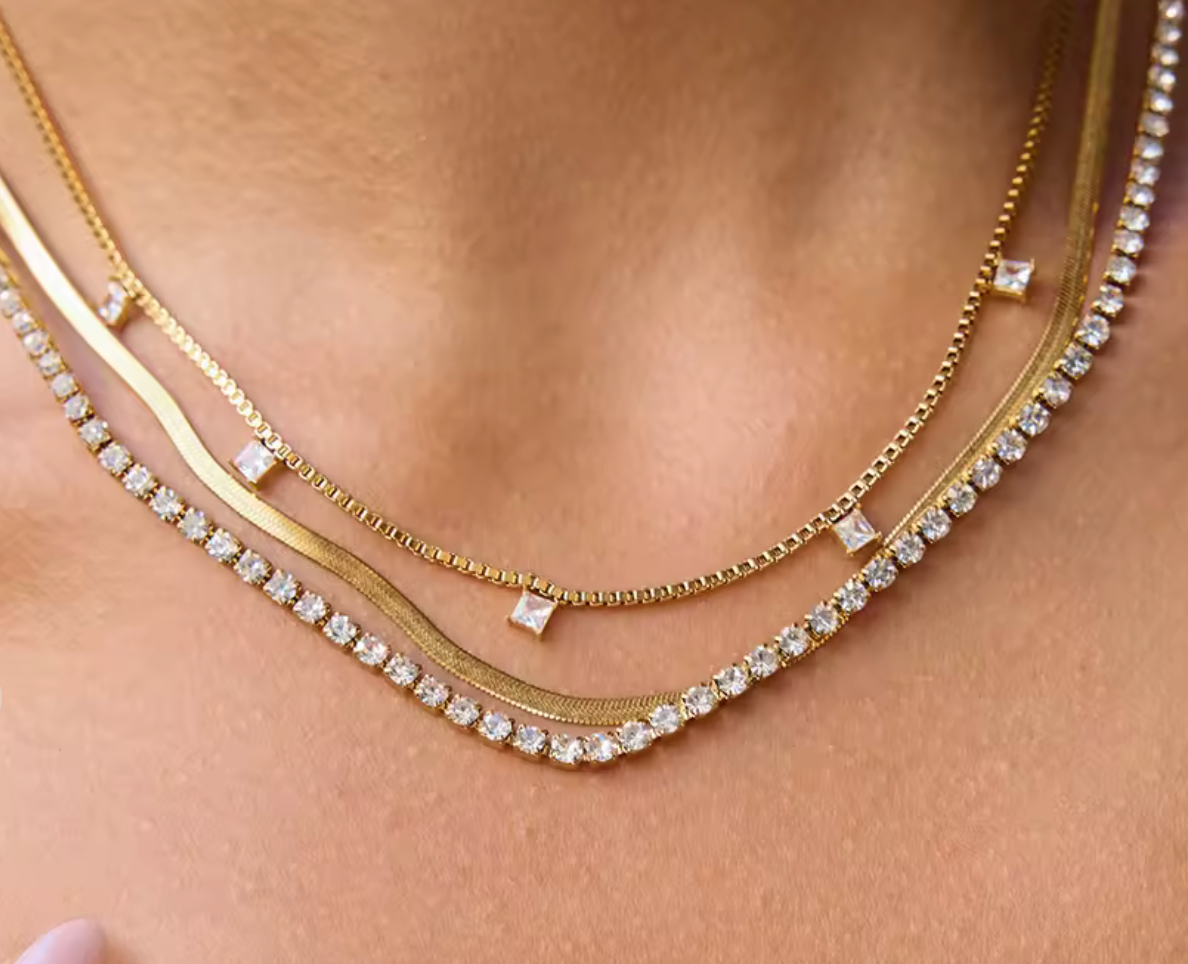 Stevie Triple Chain Necklace