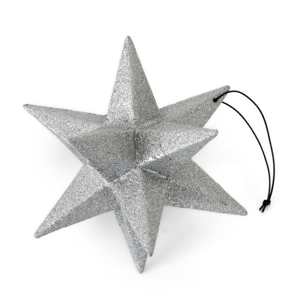 Mega Silver Polygon Star Ornament