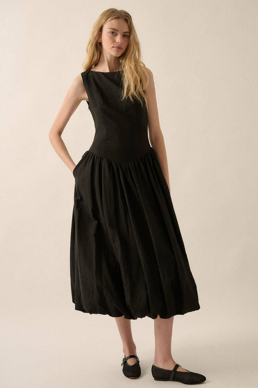 Black Bubble Midi Dress