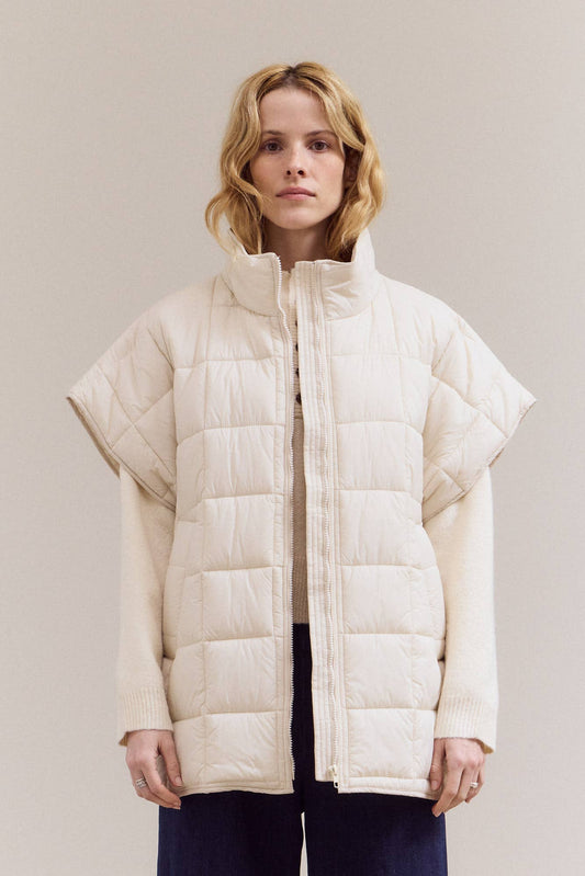 Cream Quilted Vest