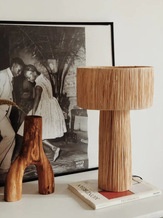 Natural Raffia Lamp